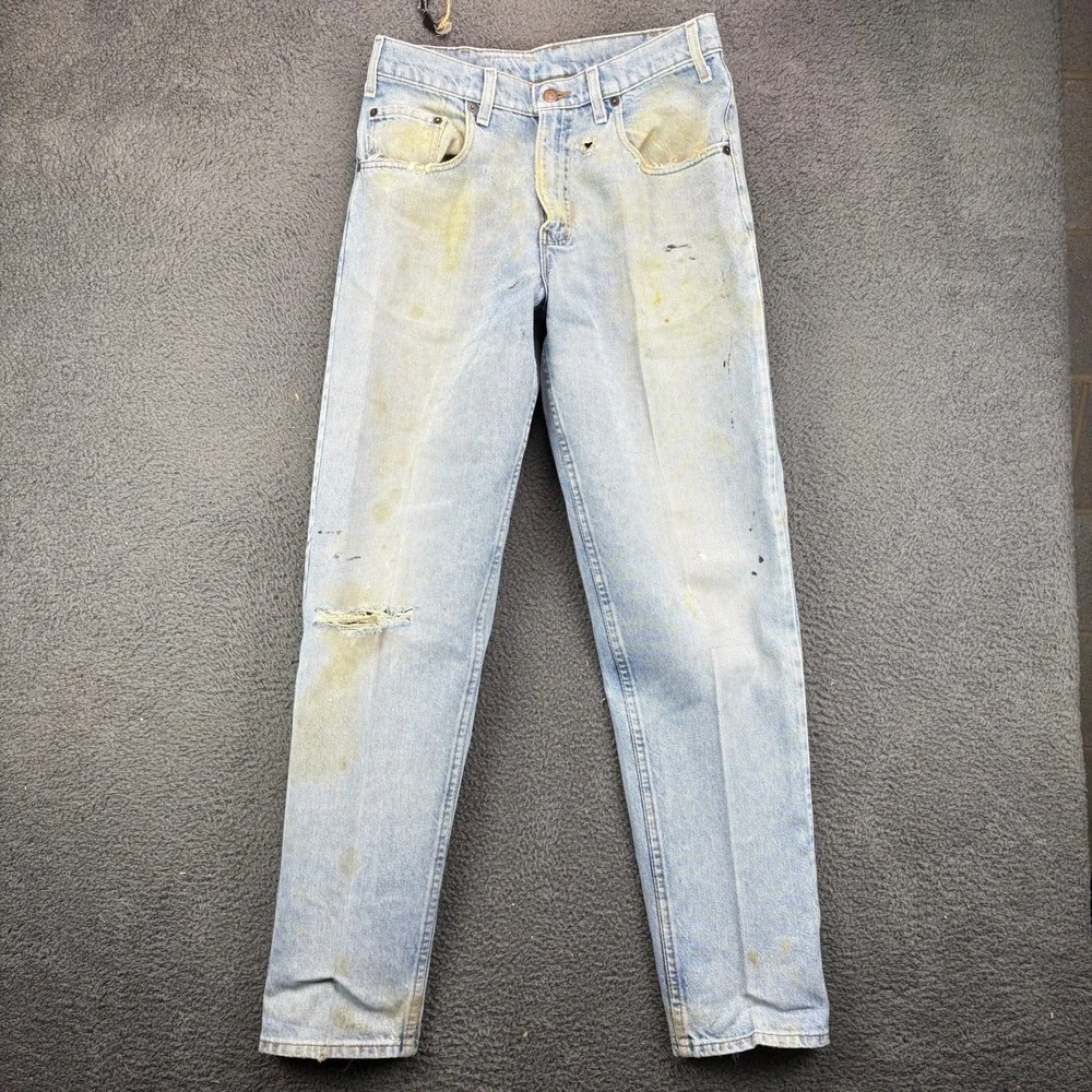 Vintage Levis 545 Jeans 32x32 Made in USA Distressed Light Wash Tapered Denim